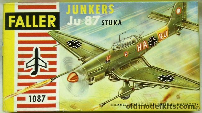 Faller 1/100 Junkers Ju-87 Stuka Motorized - Dive Bomber or Anti-Tank, 1087 plastic model kit